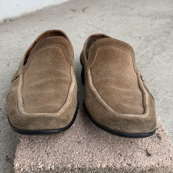 Ferragamo khaki tan suede loafers main image 6